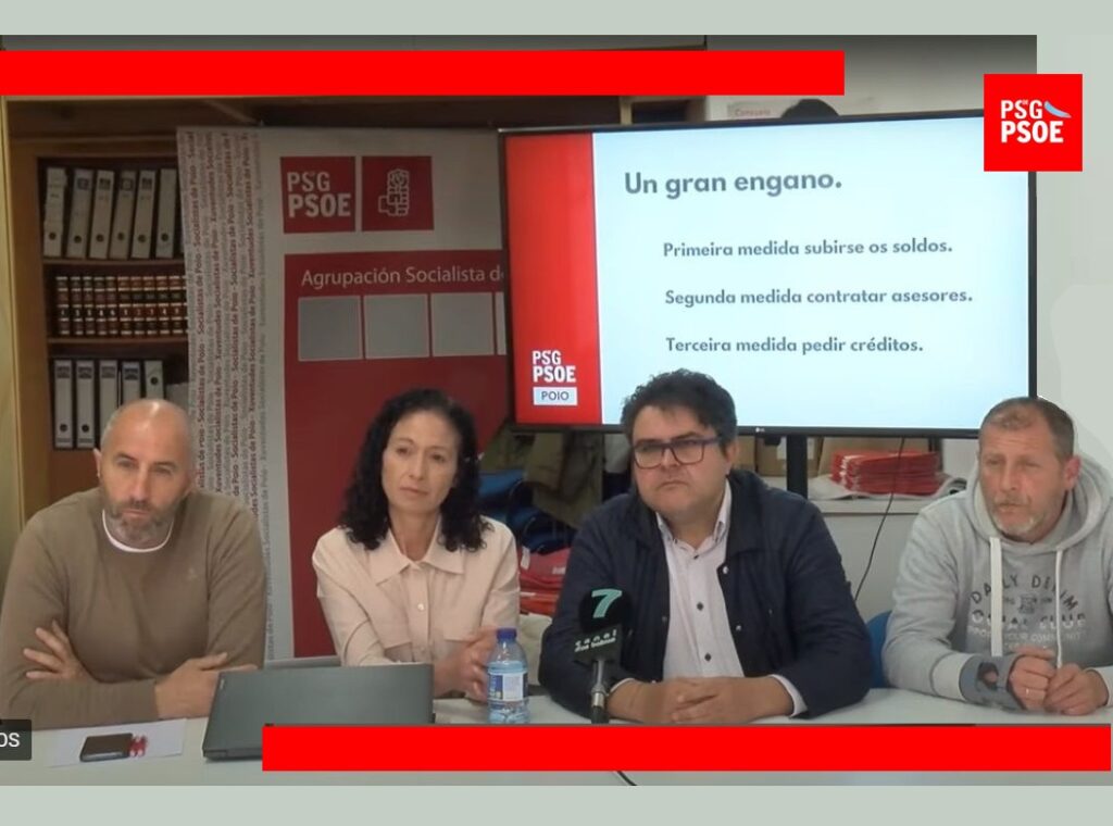 O grupo socialista de Poio denunciaron a incoherencia do alcalde Ángel Moldes por aprobar un novo crédito de 900.000 euros tras criticar duramente as operacións financeiras do anterior goberno