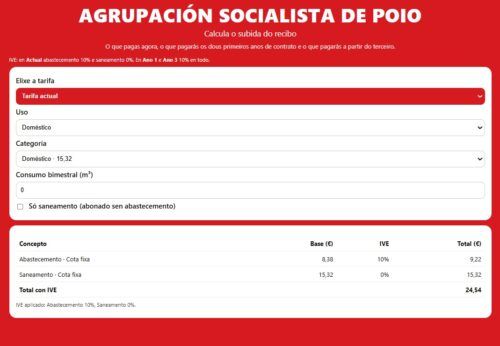 calculadora timo auga